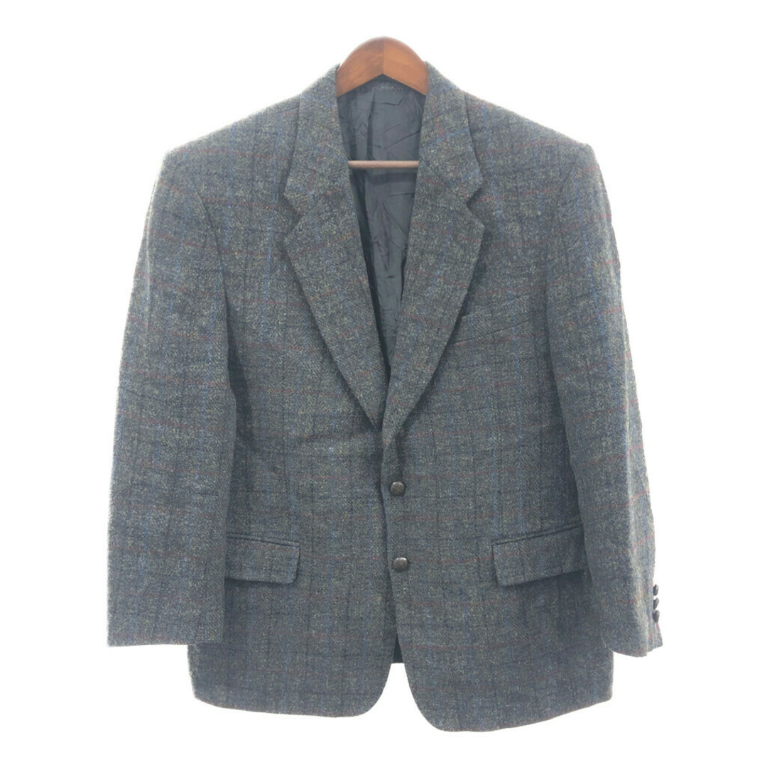 Harris Tweed ハリスツイード ウール ツイード テーラードジャケット アウター フォーマル グレー (メンズ XLサイズ相当) 中古 古着 P7323 メンズのジャケット/アウター(テーラードジャケット)の商品写真