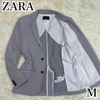 ザラ(ZARA)のザラ　マン　テーラードジャケット　シアサッカー　2B Mサイズ　メンズ(テーラードジャケット)