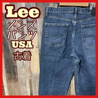 Lee - リー 33 L デニム ロゴ メンズ ブルー パンツ USA古着 90s