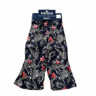 マックハウス(Mac-House)の新品 Navy ネイビー 冷感 ステテコ アロハ 南国 柄 イージーパンツ (ショートパンツ)