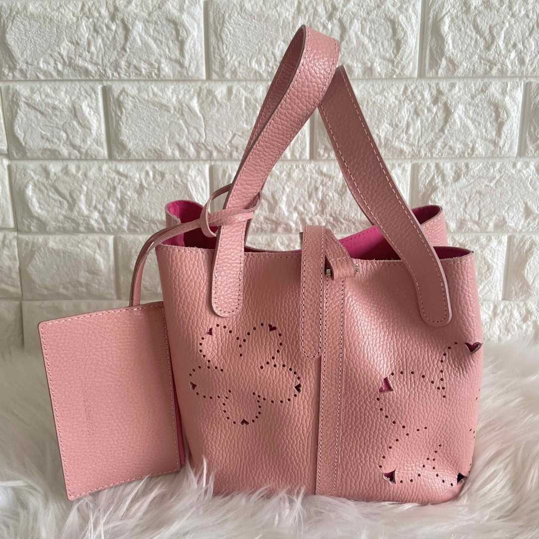 ルサックアダム　花柄　桜　ピンク　ハンドバック レディースのバッグ(ハンドバッグ)の商品写真
