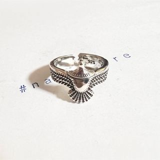 シルバーリング 925 銀 ハチドリ イーグル 鷹 バード 幾何学模様 指輪a(リング(指輪))