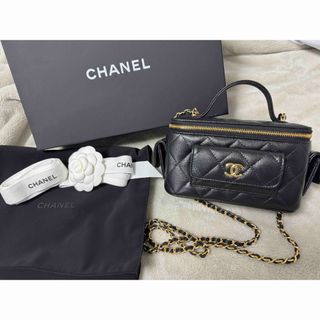 シャネル(CHANEL)のCHANEL バニティバッグ　黒　キャビアスキン(ショルダーバッグ)