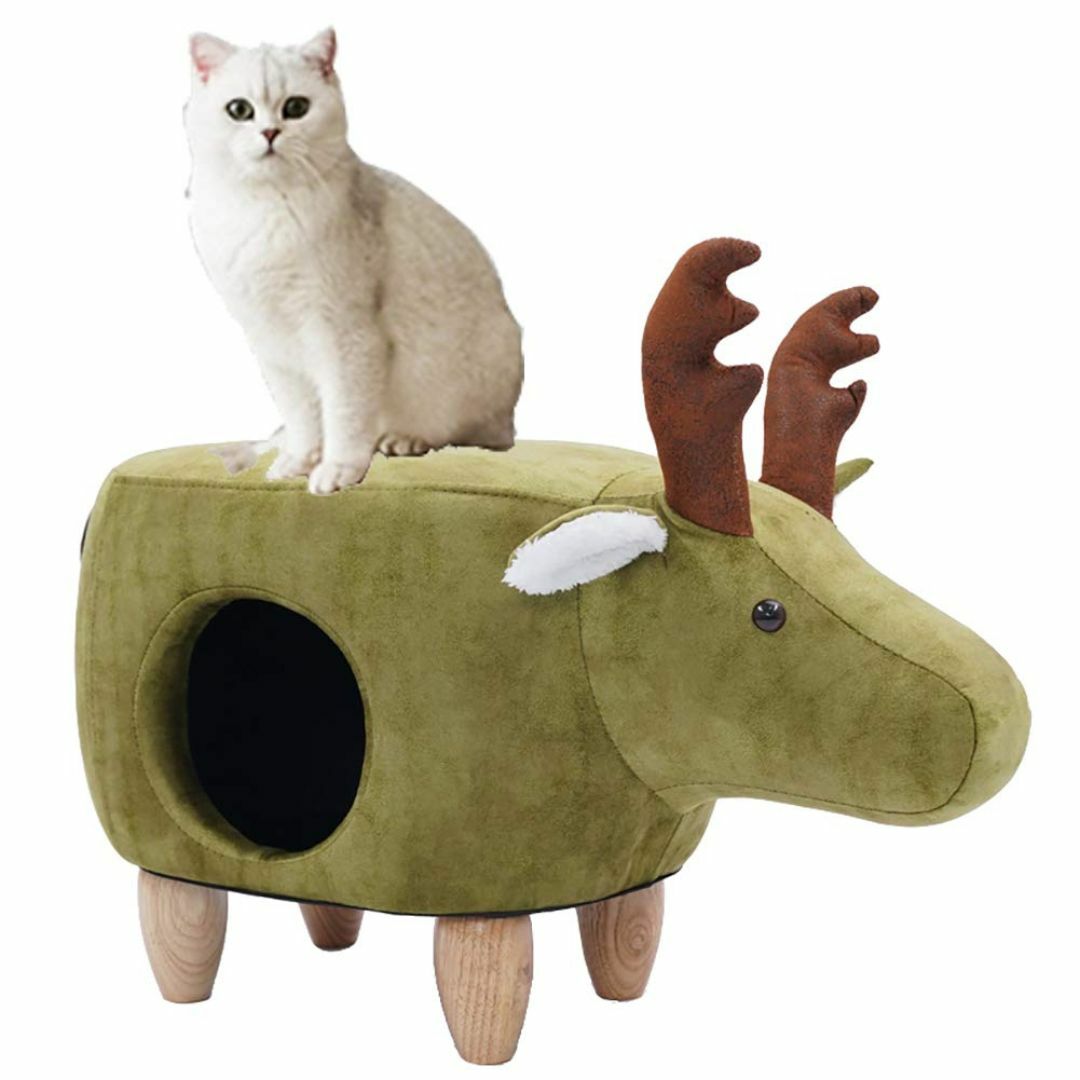 【色: エルク グリーン】多機能 猫 ベッド ベンチ - 猫ハウス オットマン  その他のペット用品(猫)の商品写真