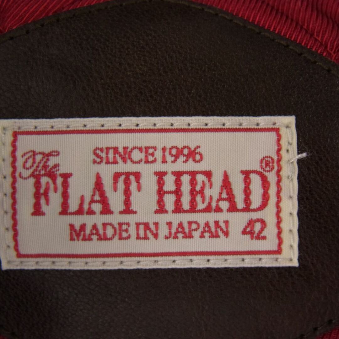 THE FLAT HEAD(フラットヘッド)のTHE FLAT HEAD ザフラットヘッド スタジャン VARSITY JKT READY FOR THE ROAD 袖レザー スタジャン ジャケット グレー系 42【新古品】【未使用】【中古】 メンズのジャケット/アウター(その他)の商品写真