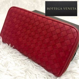 Bottega Veneta - BOTTEGA VENETA ボッテガヴェネタ 長財布 ラウンドファスナー 赤系