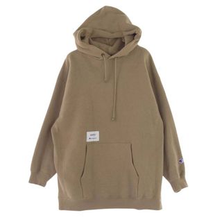 ダブルタップス(W)taps)のWTAPS ダブルタップス パーカー 21AW C8-U126 × Champion チャンピオン REVERSE WEAVE リバースウィーブ ACADEMY HOODED アカデミー フーデッド ロゴ パーカー フーディー ライトブラウン系 M【中古】(パーカー)