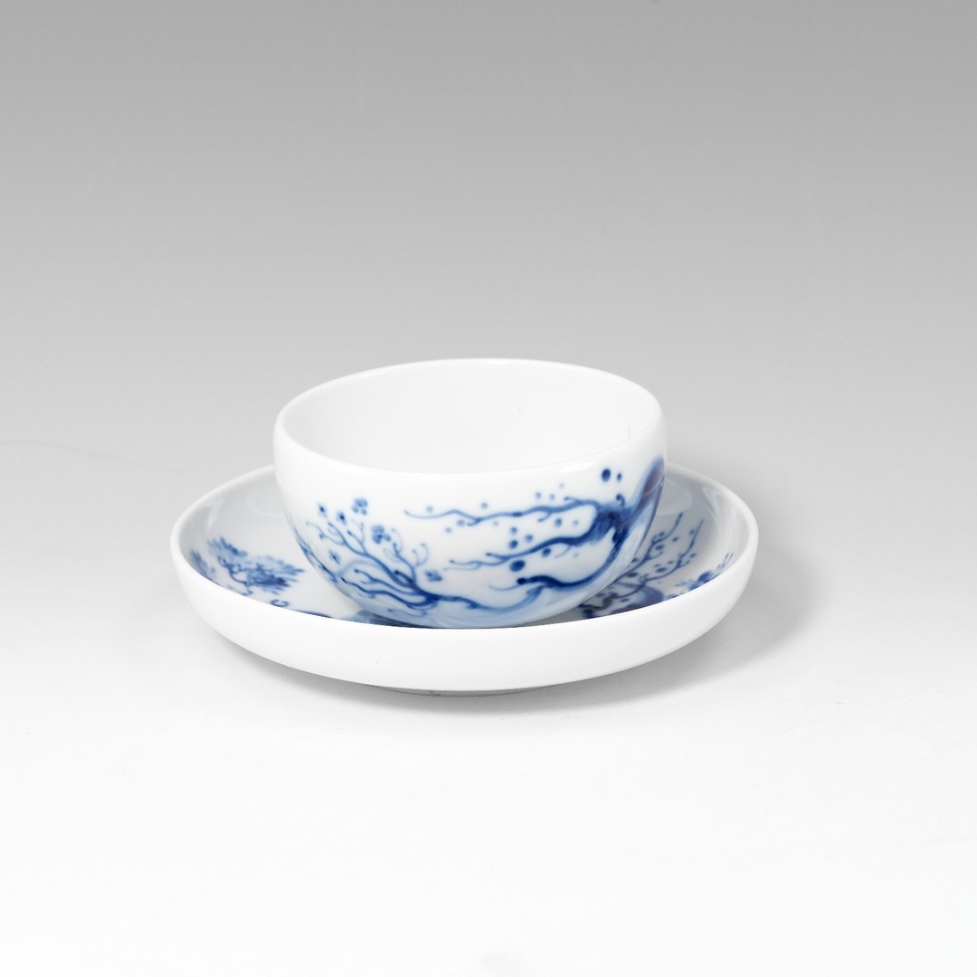 Meissen】マイセン ブルーオーキッド 湯呑&茶托 824001/24633 _ Meissen】マイセン ブルーオーキッド 湯呑&茶托 824001/24633 _