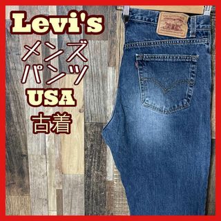 リーバイス(Levi's)のリーバイス メンズ デニム ロゴ ブルー L パンツ USA古着 90s(デニム/ジーンズ)