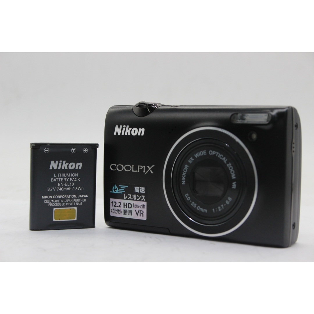 【美品 返品保証】 ニコン Nikon Coolpix S5100 ブラック 5x バッテリー付き コンパクトデジタルカメラ  s9534 スマホ/家電/カメラのカメラ(コンパクトデジタルカメラ)の商品写真