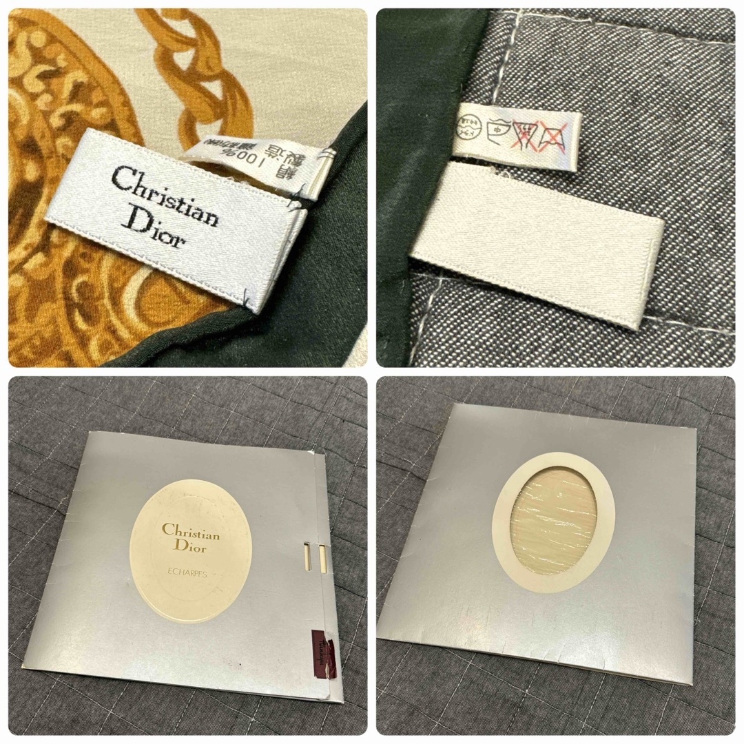 Christian Dior(クリスチャンディオール)の未使用 Dior クリスチャンディオール シルクスカーフ ゴールドチェーン ロゴ レディースのファッション小物(バンダナ/スカーフ)の商品写真