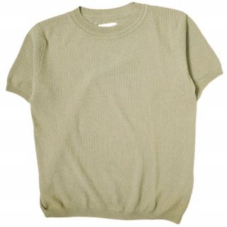 ALLEGE - ALLEGE アレッジ 日本製 S/S COTTON KNIT ショートスリーブコットンニット AL15S-KN09 1 ベージュ セーター 半袖 クルーネック プルオーバー スタンダード トップス【中古】【ALLEGE】