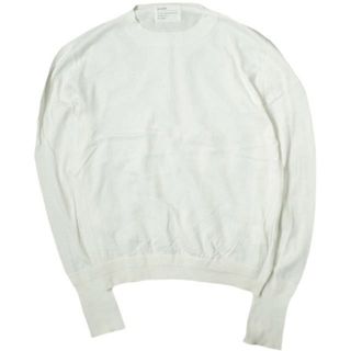 アレッジ(ALLEGE)のALLEGE アレッジ 日本製 Standard Pull Over Knit スタンダードプルオーバーニット AL-STN-KN01 1 ホワイト セーター 長袖 クルーネック ハイゲージ コットン トップス【中古】【ALLEGE】(ニット/セーター)