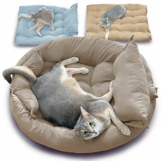 【色: ベージュ】cyanan 猫ベッド 猫ちゃんが安心して快適に眠れるようにカ(猫)