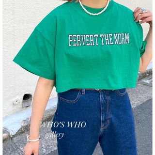 フーズフーギャラリー(WHO'S WHO gallery)の新品 WHO'S WHO gallery ショートカレッジ刺繍T(Tシャツ(半袖/袖なし))