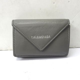 バレンシアガ(Balenciaga)のバレンシアガ 三つ折り財布 ペーパーミニウォレット 391446 グレー Ft604211 中古(財布)