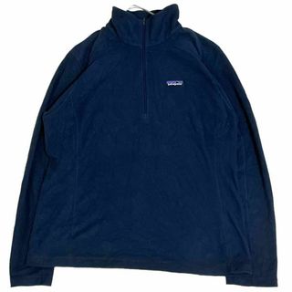 パタゴニア(patagonia)のパタゴニア ハーフジップフリース ロゴタグ ネイビー 薄手 レディースi72(トレーナー/スウェット)