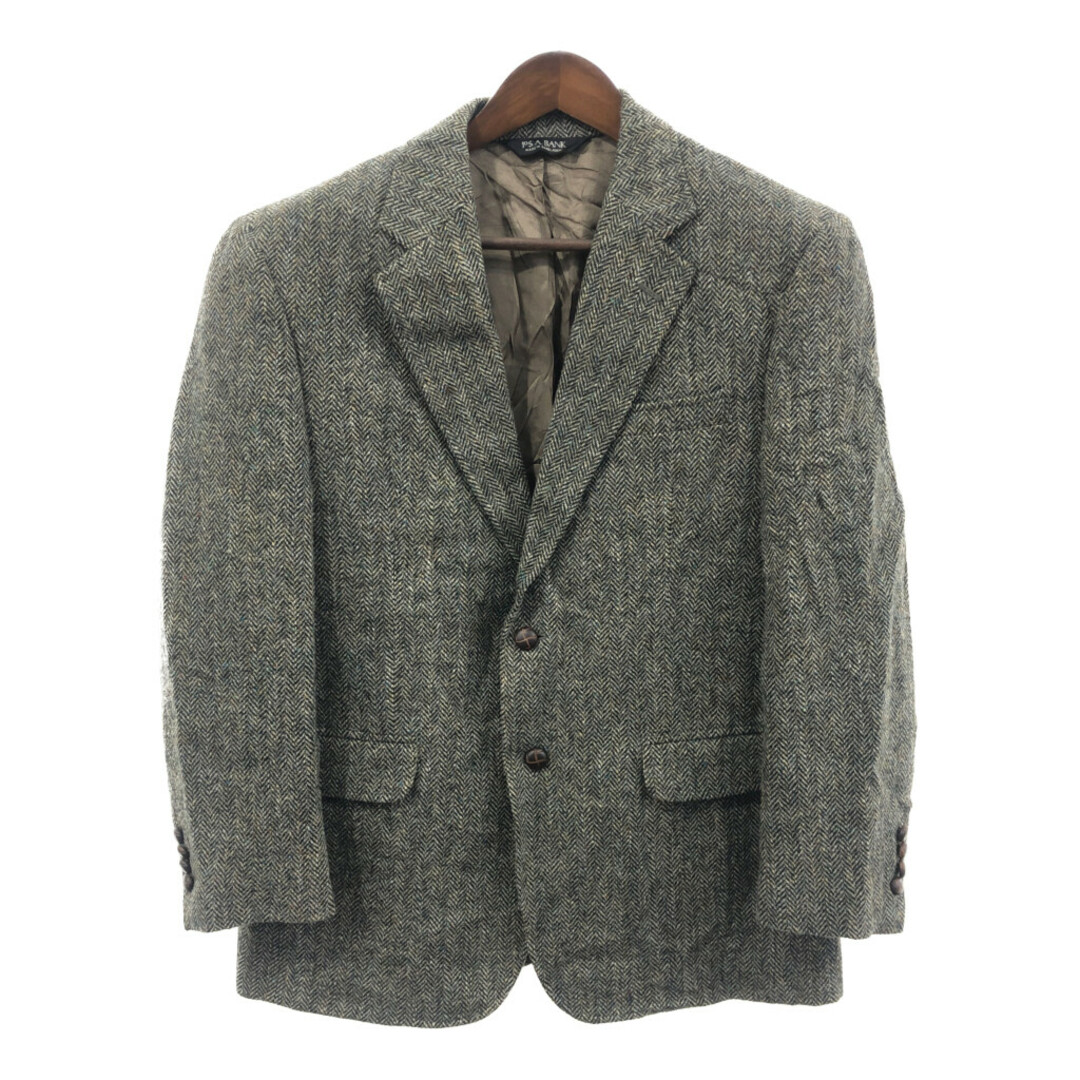 Harris Tweed ハリスツイード ウール ツイード テーラードジャケット アウター フォーマル グレー (メンズ 40) 中古 古着 P7325 メンズのジャケット/アウター(テーラードジャケット)の商品写真