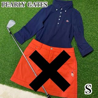 パーリーゲイツ(PEARLY GATES)のパーリーゲイツ　レディース　ゴルフ　Sサイズ　ポロシャツ　ネイビー　S(ウエア)