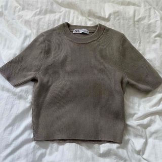 ザラ(ZARA)のZARA サマーニットトップス　グレー(ニット/セーター)