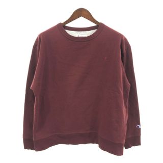 チャンピオン(Champion)のChampion チャンピオン ワンポイントロゴ ヘビーウェイト スウェット トップス アメカジ レッド (メンズ XL) 中古 古着 P7375(スウェット)