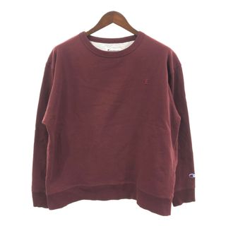 チャンピオン(Champion)のChampion チャンピオン ワンポイントロゴ ヘビーウェイト スウェット トップス アメカジ レッド (メンズ XL) 中古 古着 P7375(スウェット)