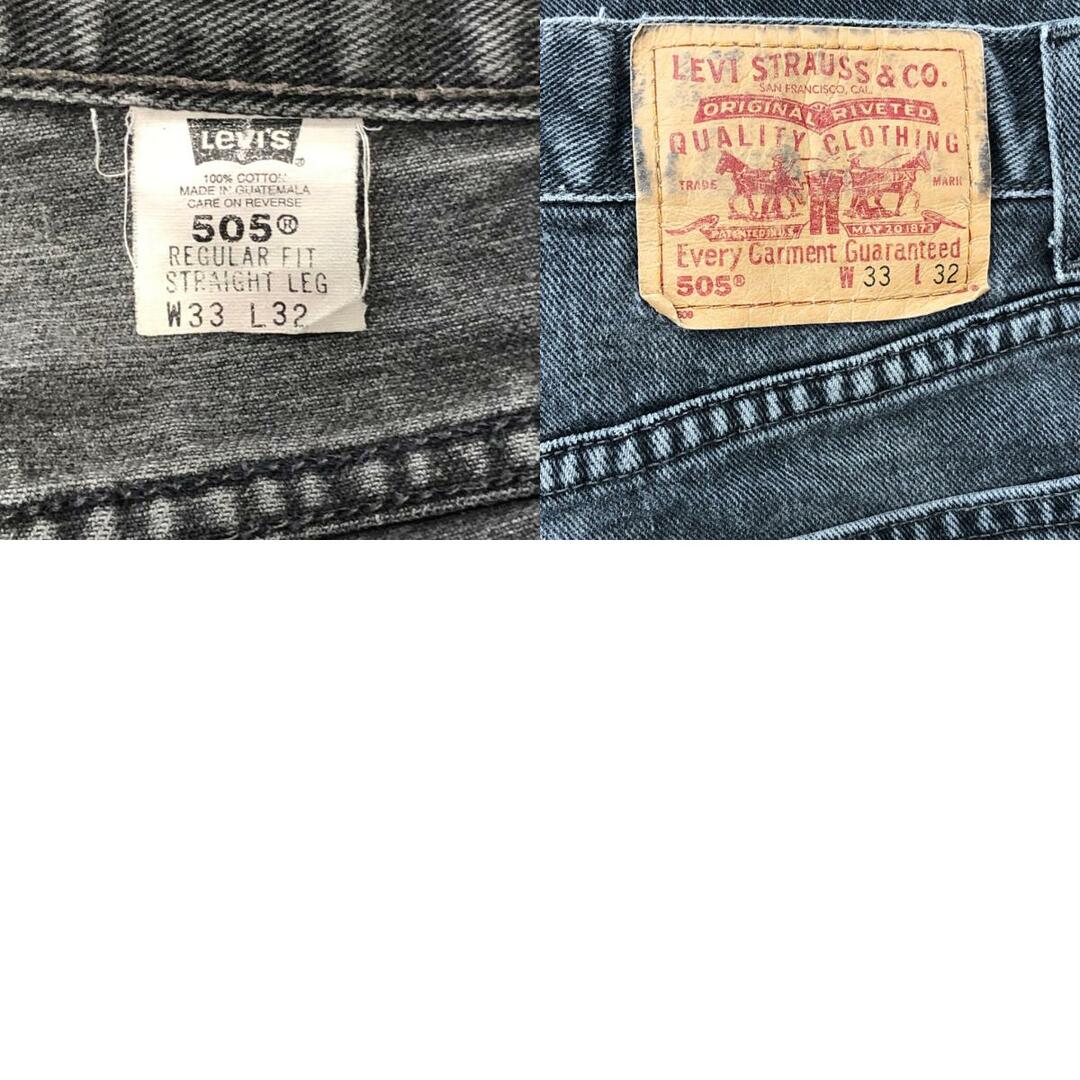 Levi's(リーバイス)の2000年代～ Levi's リーバイス 505 テーパードシルエット ブラック デニムパンツ アメカジ ブラック (メンズ 33×32) 中古 古着 P7507 メンズのパンツ(その他)の商品写真