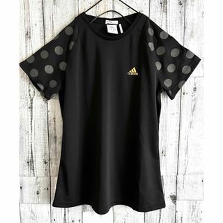 adidas - 【adidas】　Tシャツ　半袖　黒　水玉柄　レディース　L