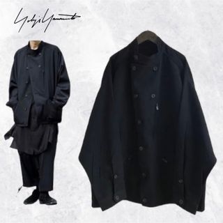 Yohji Yamamoto POUR HOMME - 【美品】ヨウジヤマモトプールオム ウールギャバ スタンドカラージャケット