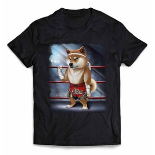 柴犬 しばいぬ ムエタイ キックボクシング 筋トレ Tシャツ 半袖 メンズ(Tシャツ/カットソー(半袖/袖なし))