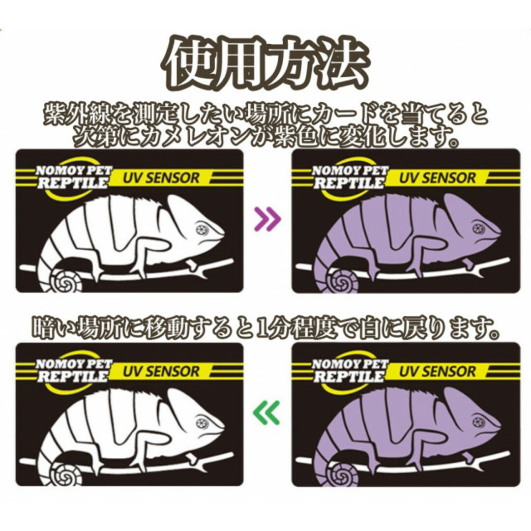 紫外線チェッカー UVBチェッカー 紫外線テスター 爬虫類ランプ 太陽光 カード その他のペット用品(爬虫類/両生類用品)の商品写真