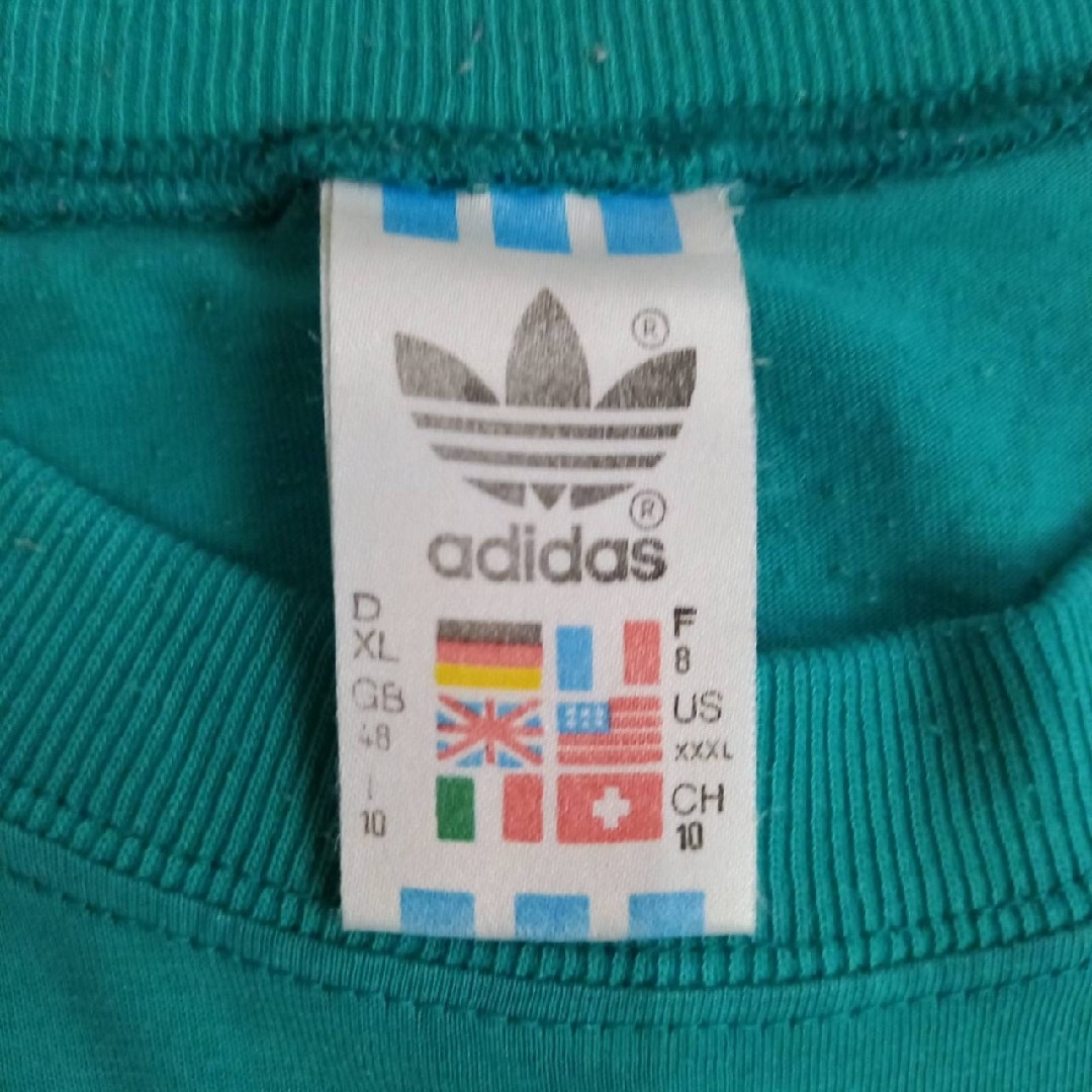 Originals（adidas）(オリジナルス)の90s　アディダス　オリジナルス　Tシャツ　半袖　ロゴ　万国旗タグ　緑　3XL メンズのトップス(Tシャツ/カットソー(半袖/袖なし))の商品写真