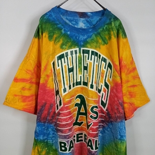 メジャーリーグベースボール(MLB)のMLB　プリント　Tシャツ　半袖　ゲームシャツ　ベースボール　タイダイ　XL(Tシャツ/カットソー(半袖/袖なし))