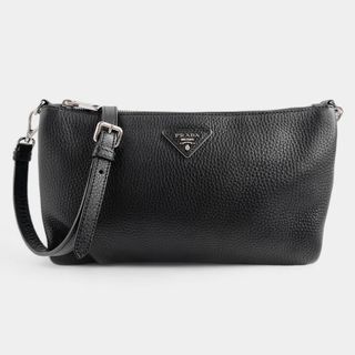 プラダ(PRADA)のプラダ ショルダーバッグ ブラック レザー トライアングルロゴ 1BH997(ショルダーバッグ)