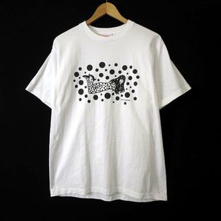 アザー(other)の草間彌生 YAYOI KUSAMA Tシャツ プリント クルーネック半袖 L 白(Tシャツ/カットソー(半袖/袖なし))