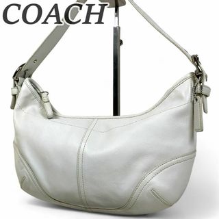 コーチ(COACH)のコーチ ハンドバッグ セミショルダー 手提げ 白 ホワイト ハーフムーン 鞄(ショルダーバッグ)