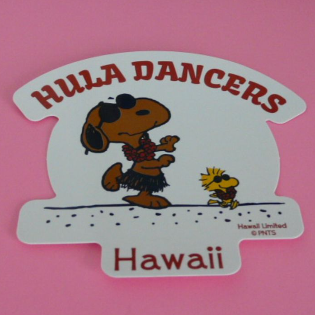 SNOOPY(スヌーピー)のスヌーピー　モニホノルル　HULA DANCERS HAWAII 　ステッカー エンタメ/ホビーのおもちゃ/ぬいぐるみ(キャラクターグッズ)の商品写真