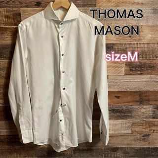 トーマスメイソン(THOMAS MASON)のTHOMAS MASON長袖ドレスシャツ　ヘリンボーン　スリム　メンズM(シャツ)