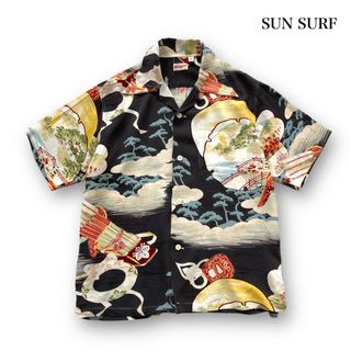 【SUN SURF】サンサーフ 合戦 壁縮緬レーヨンアロハシャツ オープンカラー