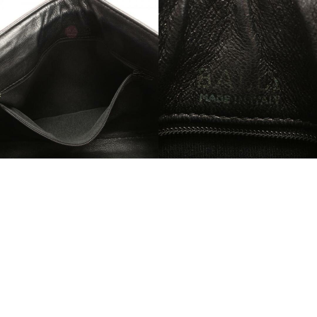 Bally(バリー)のヴィンテージ バリー キルティング タッセル レザー クラッチ バッグ ハンド セカンド ポーチ ブラック 黒 レディース EEM AA7-8 レディースのバッグ(クラッチバッグ)の商品写真