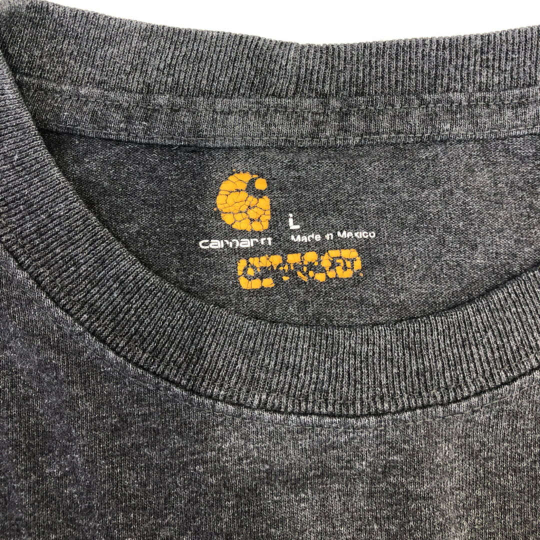 carhartt(カーハート)のCarhartt カーハート 半袖Ｔシャツ ロゴ グレー (メンズ L) 中古 古着 Q6337 メンズのトップス(Tシャツ/カットソー(半袖/袖なし))の商品写真