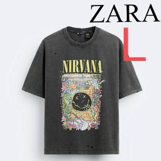 ザラ(ZARA)のZARA⭐︎ NIRVANAⒸダメージTシャツ　グランジ　 ニルヴァーナ  (Tシャツ/カットソー(半袖/袖なし))