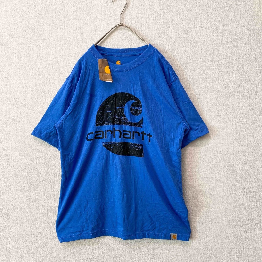 carhartt(カーハート)の日本未発売【新品タグ付き】カーハート　半袖Tシャツ　ビッグプリント　青色　S メンズのトップス(Tシャツ/カットソー(半袖/袖なし))の商品写真