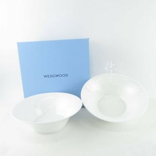 ウェッジウッド(WEDGWOOD)の美品 WEDGWOOD ウェッジウッド NATURE ネイチャー ボウル 2枚 ペア 深皿 サラダ シリアル 白 SU5861C (食器)