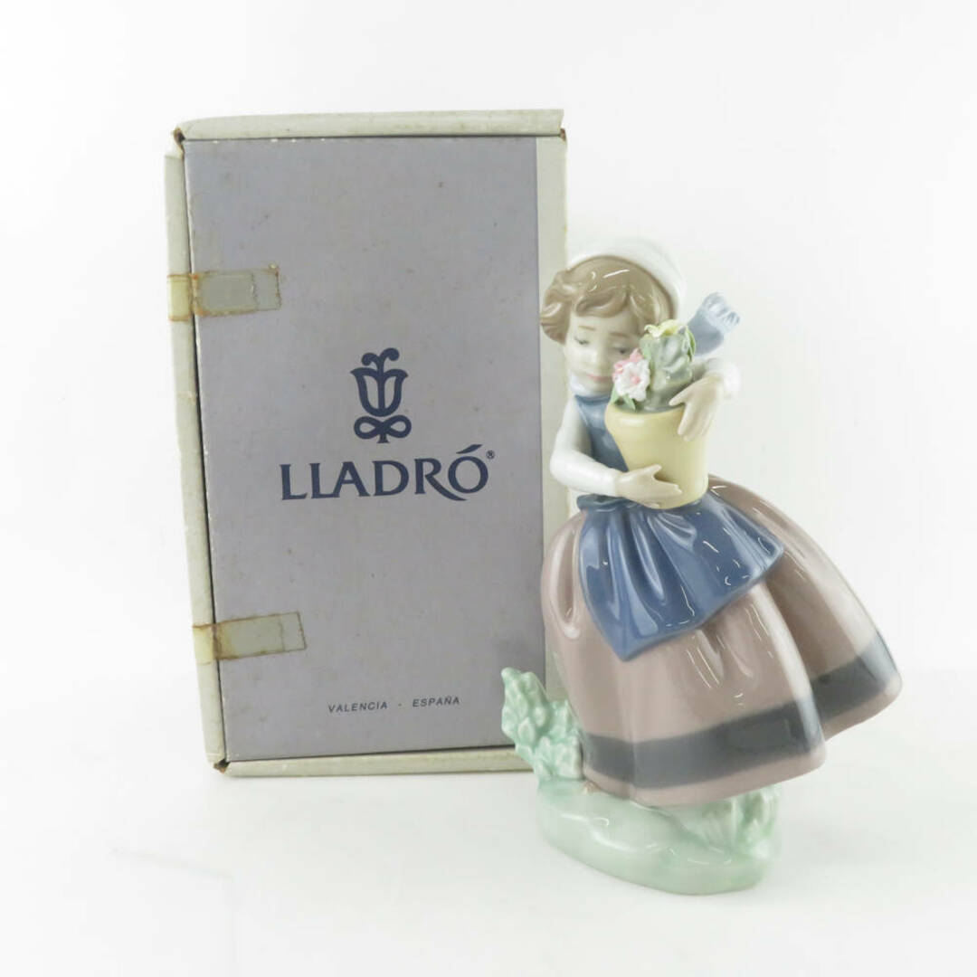 美品 LLADRO リヤドロ 5223 春が来た SPRING IS HERE フィギュリン 1点 置物 花と少女 陶器人形 西洋陶磁 オブジェ SU5865C  インテリア/住まい/日用品のインテリア小物(置物)の商品写真