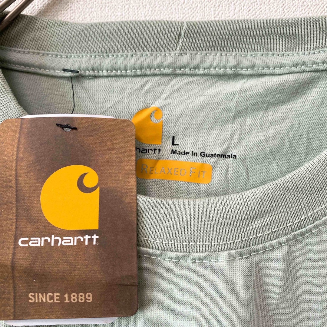 carhartt(カーハート)の日本未発売【新品タグ付き】カーハート　半袖Tシャツ　ビッグプリント　緑色　L メンズのトップス(Tシャツ/カットソー(半袖/袖なし))の商品写真