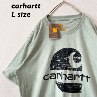 カーハート(carhartt)の日本未発売【新品タグ付き】カーハート　半袖Tシャツ　ビッグプリント　緑色　L(Tシャツ/カットソー(半袖/袖なし))