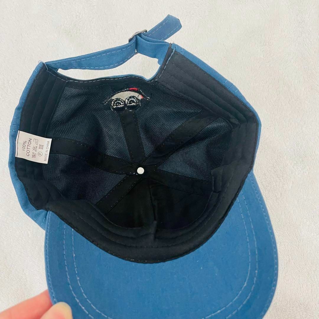帽子キッズキャップ（ブルー）ベビー女児男児ツバ野球帽紫外線予防UVカットハット キッズ/ベビー/マタニティのこども用ファッション小物(帽子)の商品写真