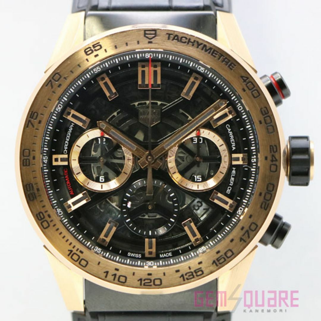 TAG Heuer(タグホイヤー)のタグホイヤー カレラクロノ K18RG 黒SS オートマ 黒 裏スケ 腕時計 中古 CBG2A51.FC6450 メンズの時計(腕時計(アナログ))の商品写真