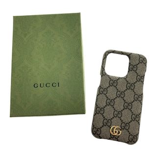 □□GUCCI グッチ オフィディア IPHONE 15PRO スマホケース 763801 ベージュ＆エボニー GGスプリーム キャンバス